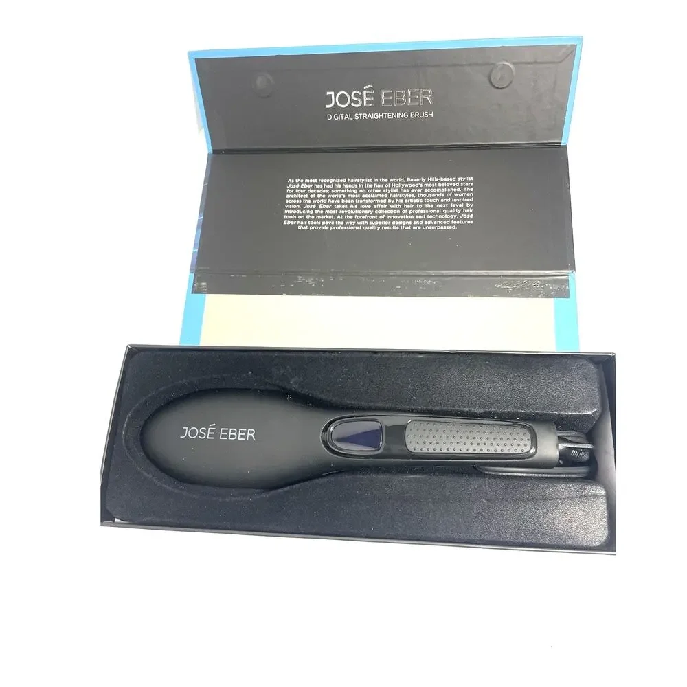 José Eber New Digital Ceramic Straightening Brush Hair Straightener Black